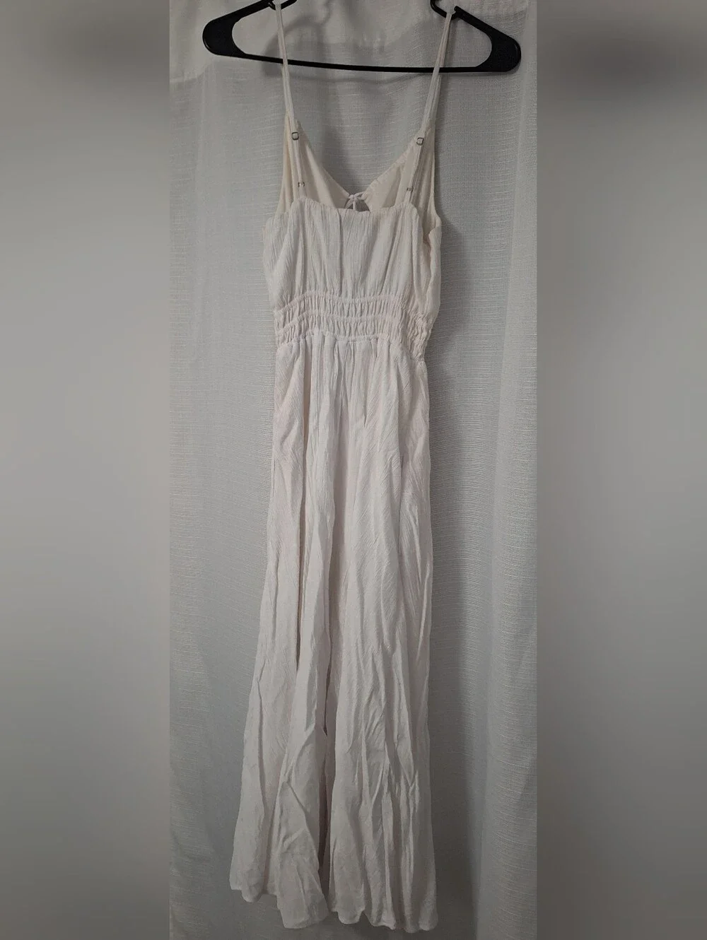 Abercrombie & Fitch Cream Sleeveless Tie-Front Maxi Dress